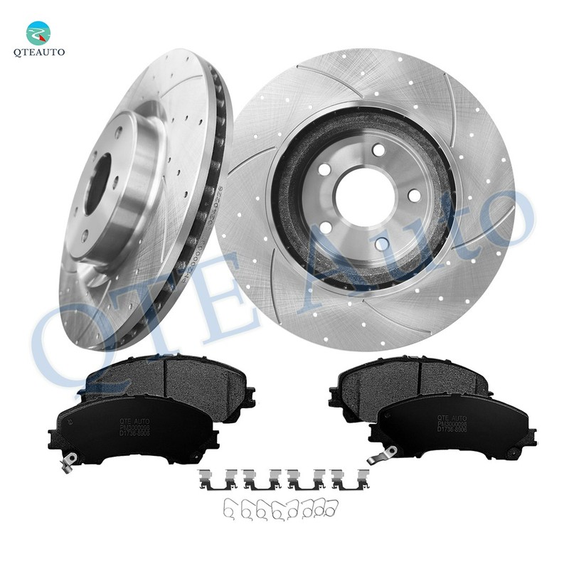 6 Front 320mm Drilled Brake Rotors-Ceramic Brake Pad For 2016 2017 Infiniti QX50