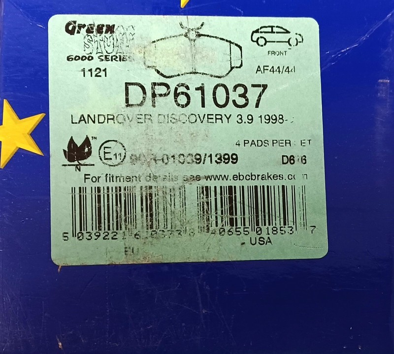 Land Rover Discovery 1 P38 Range Rover EBC Greenstuff Front Brake Pads gallery