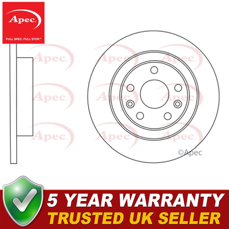 Apec Rear 1x Brake Disc Fits Peugeot 508 2011-2018 1.6 HDi 2.0 4249G2