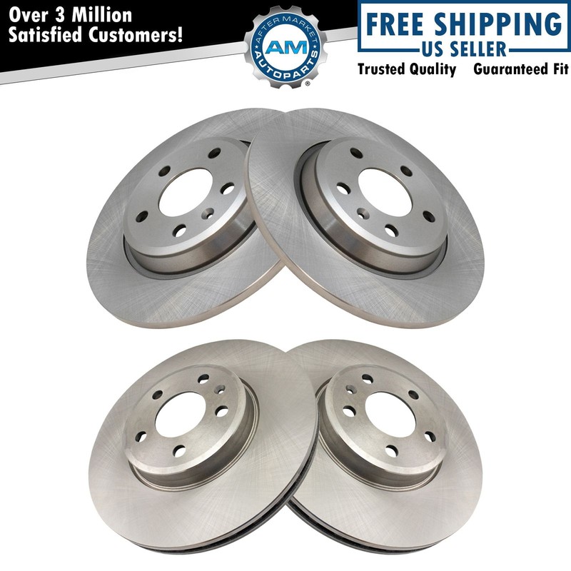 Front & Rear Brake Rotors Set Fits Audi