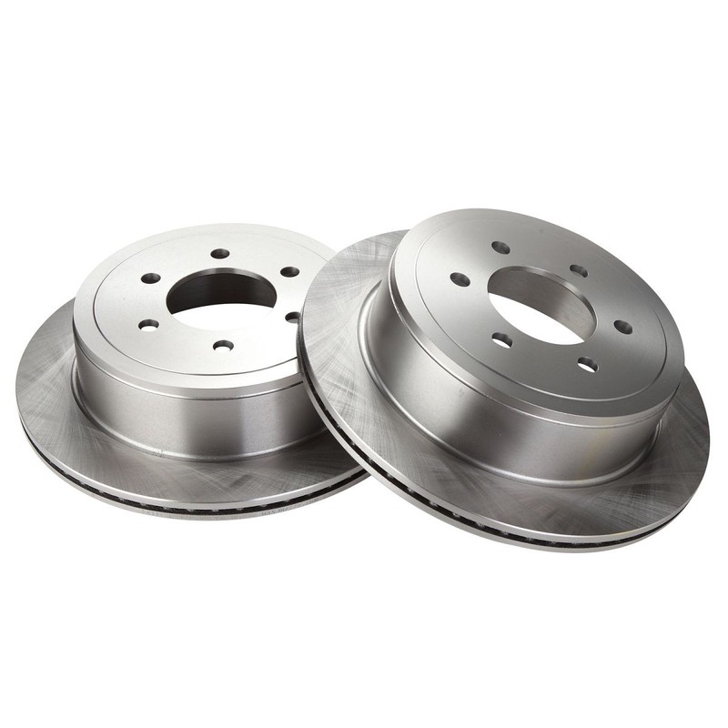 TRQ Rear Brake Rotors Solid For 2004-2011 Ford F-150 2006-2008 Lincoln Mark LT gallery