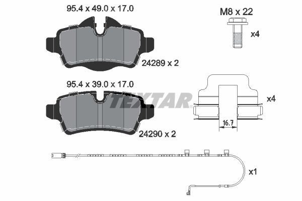 Textar Rear Brake Discs & Pads Braking Service Kit Fits Mini Mini Mini Clubman gallery