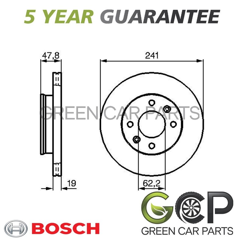 Bosch Front Brake Disc Fits Hyundai Getz 2002-2009 + Other Models #1