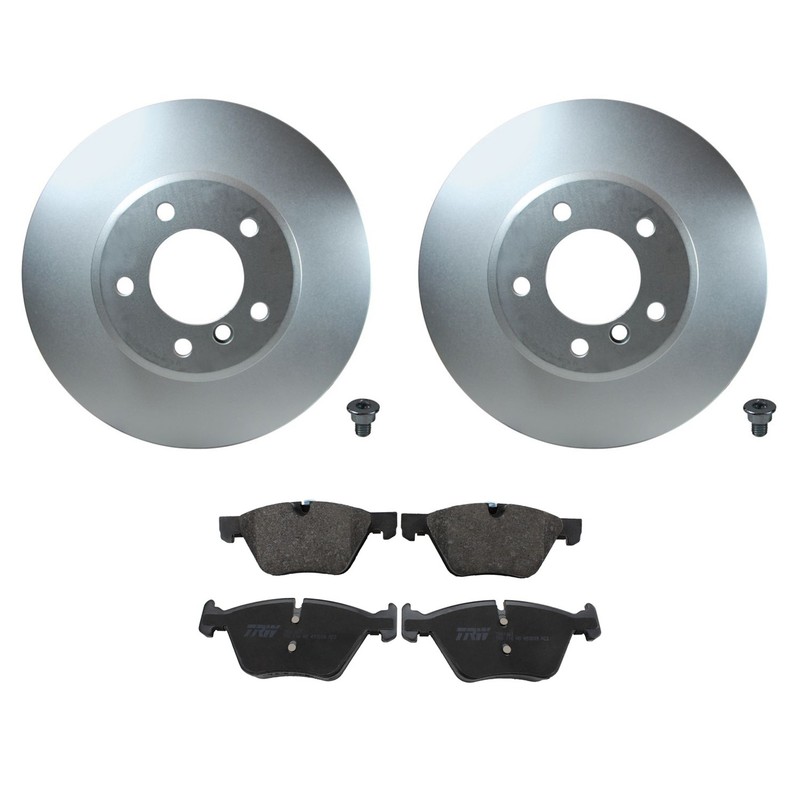 Hella Front Rotors TRW Pro Low-Met Disc Brake Pads Kit For E60 525i Base N52