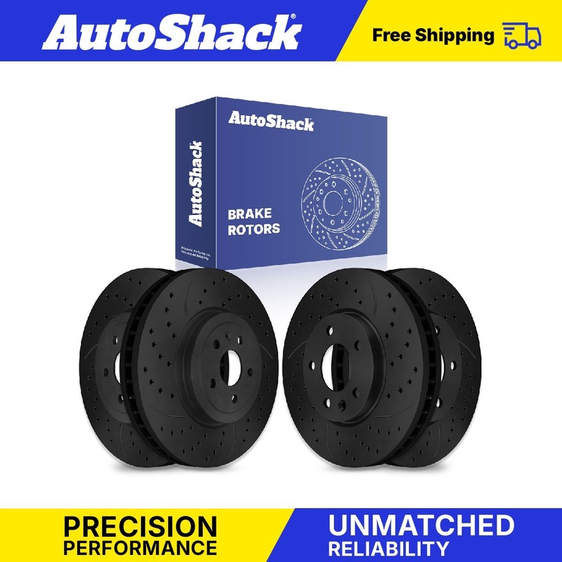 Front Rear Drilled Slotted Brake Rotors Set for 2010-2015 Chevrolet Camaro