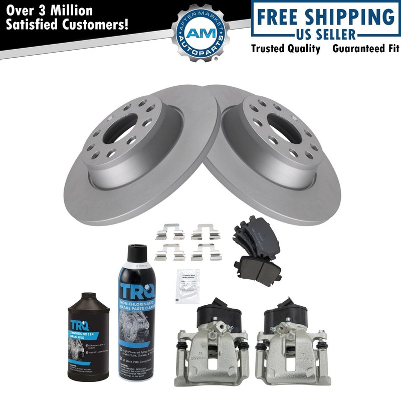 Rear Brake Pad & Rotor Kit Semi-Metallic Fits Volkswagen