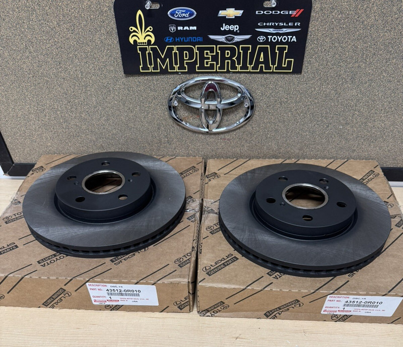 2013-2018 RAV4 LE FRONT GENUINE TOYOTA BRAKE KIT OEM ROTORS, TCMC PADS & SHIMS gallery