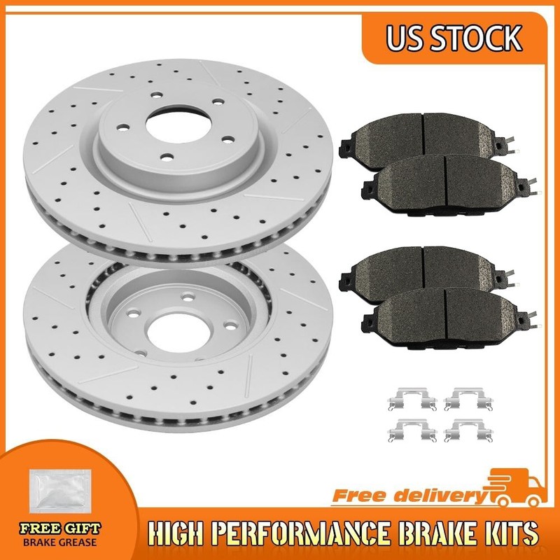 For 2013-2024 Infiniti Jx35 Qx60 Pathfinder Murano Front Brake Rotors Brake Pads