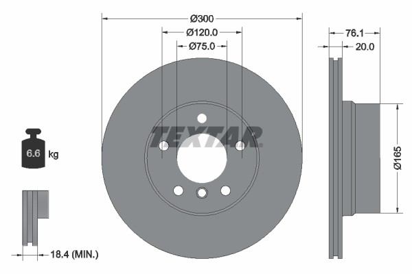 2X 92199503 Textar Brake Disc for BMW