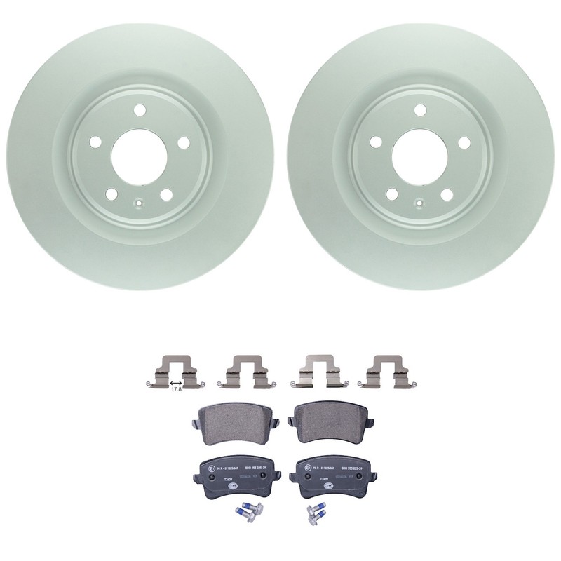 Bosch QuietCast Rear Rotor Hella Low-Met Disc Brake Pad Kit For S5 4.2 CAUA 2009