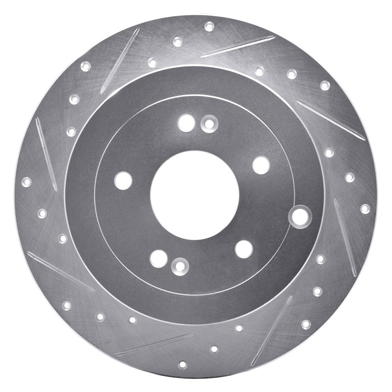 For Hyundai Santa Fe 07-09 Brake Rotor DFC Premium Drilled & Slotted Rear Driver