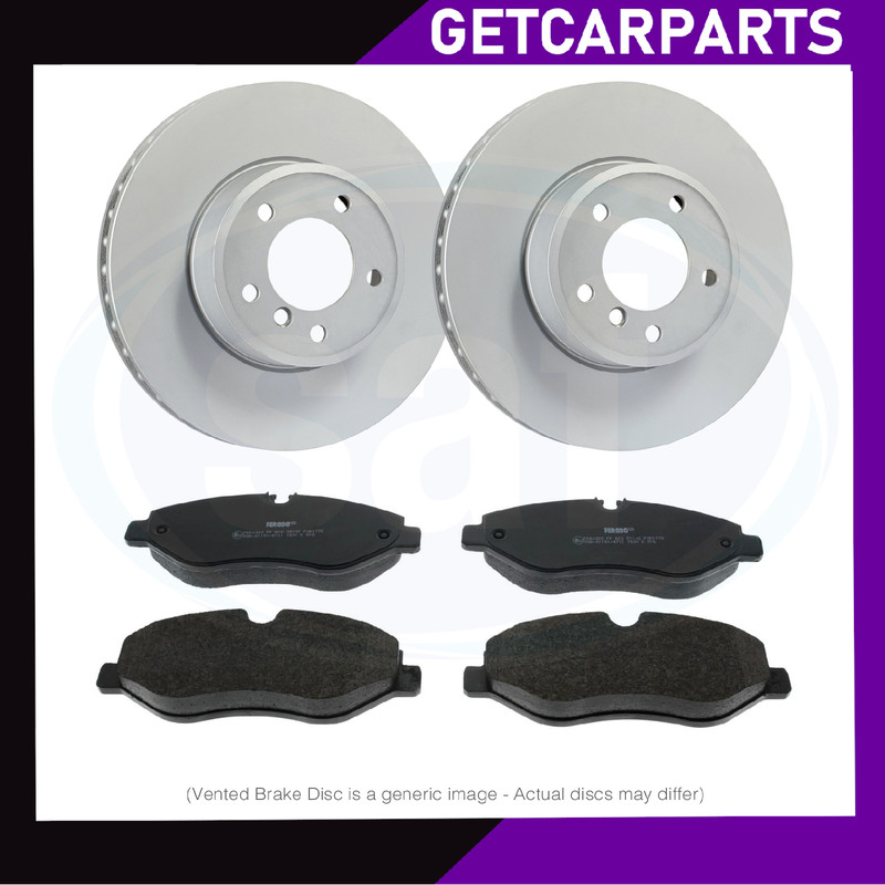 Mercedes Sprinter 5-T 2006-2020 Pair Front Vented Brake Discs/Pads
