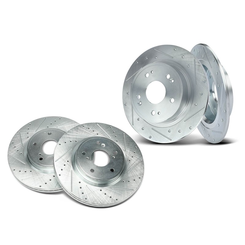 Front & Rear Driver & Passenger Drilled Brake Rotor for Honda Accord 2018-2021 gallery