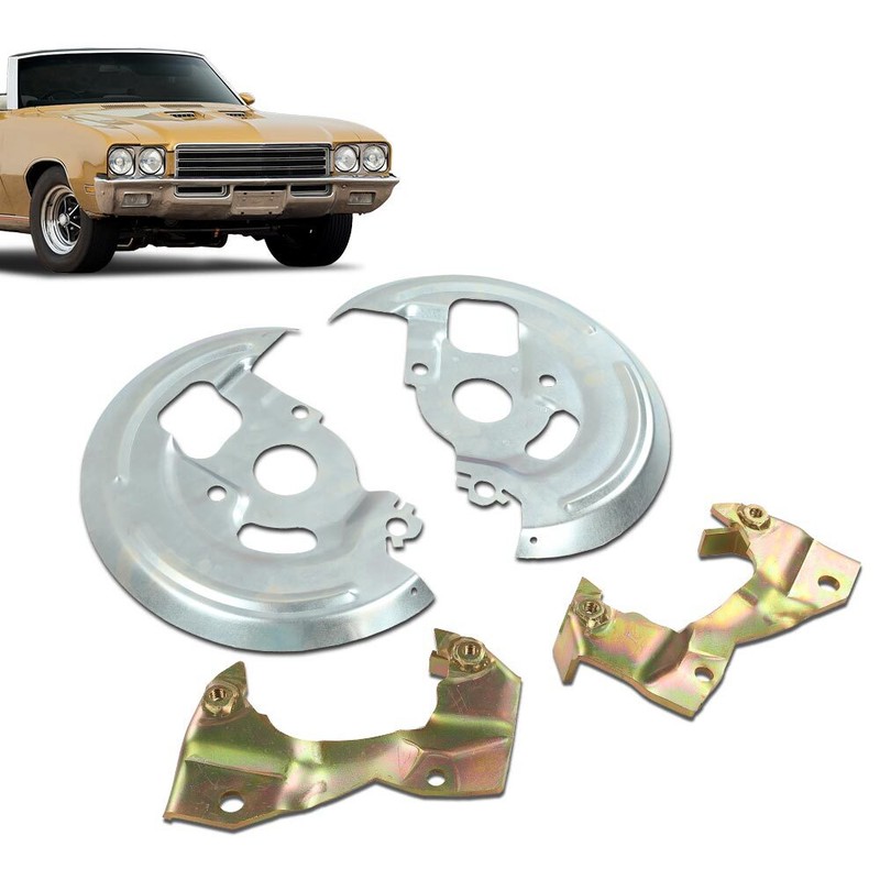 Disc Brake Caliper Brackets + Backing Plates Dust Shields A Body For GM Chevelle