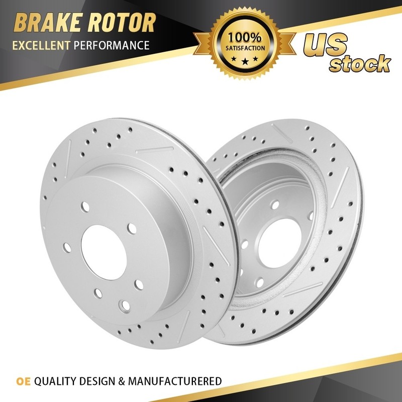 292mm Rear Drilled Slotted Disc Brake Rotors Pair for Nissan Rogue 2008-2020