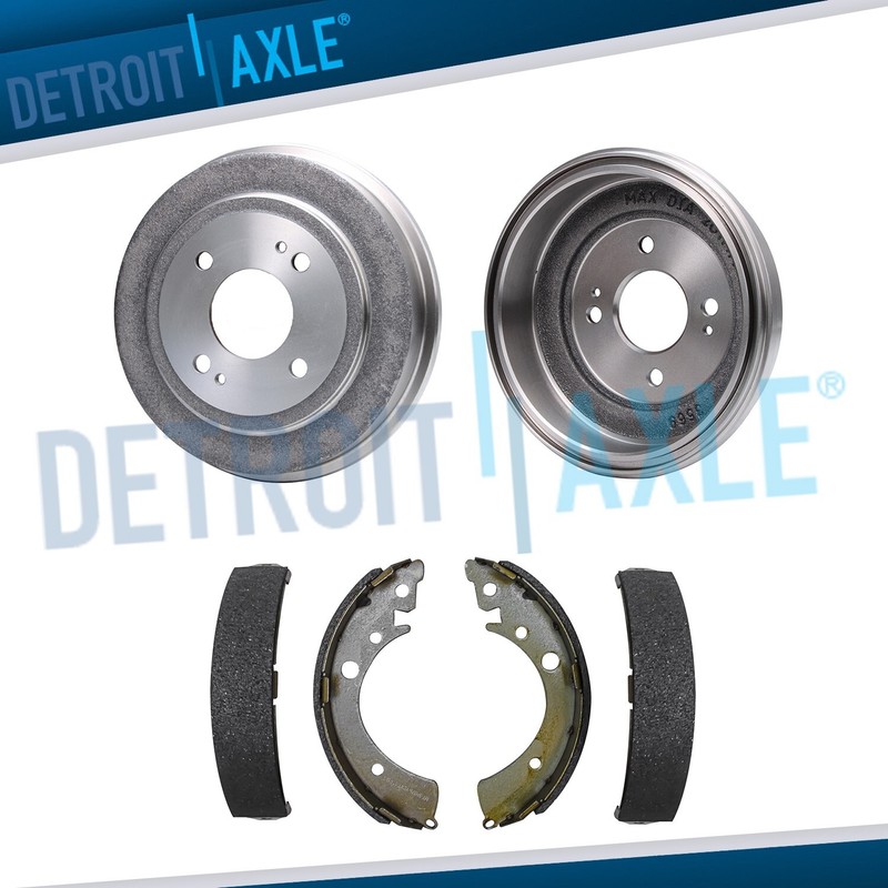 REAR Solid Brake Drums + Ceramic Shoes for Honda Civic Accord