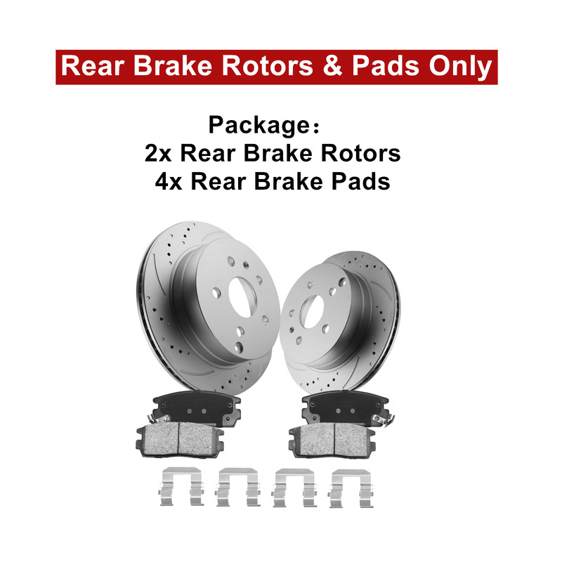 Front Rear Drill Disc Brake Rotors Pads for Chevy Equinox GMC Terrain 2010-2017 gallery