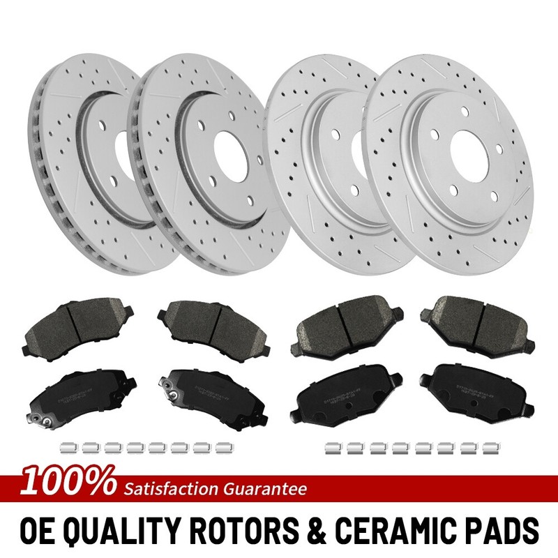 For Dodge Grand Caravan Chrysler Town Front Rear Brake Rotor & Ceramic Pad Kit
