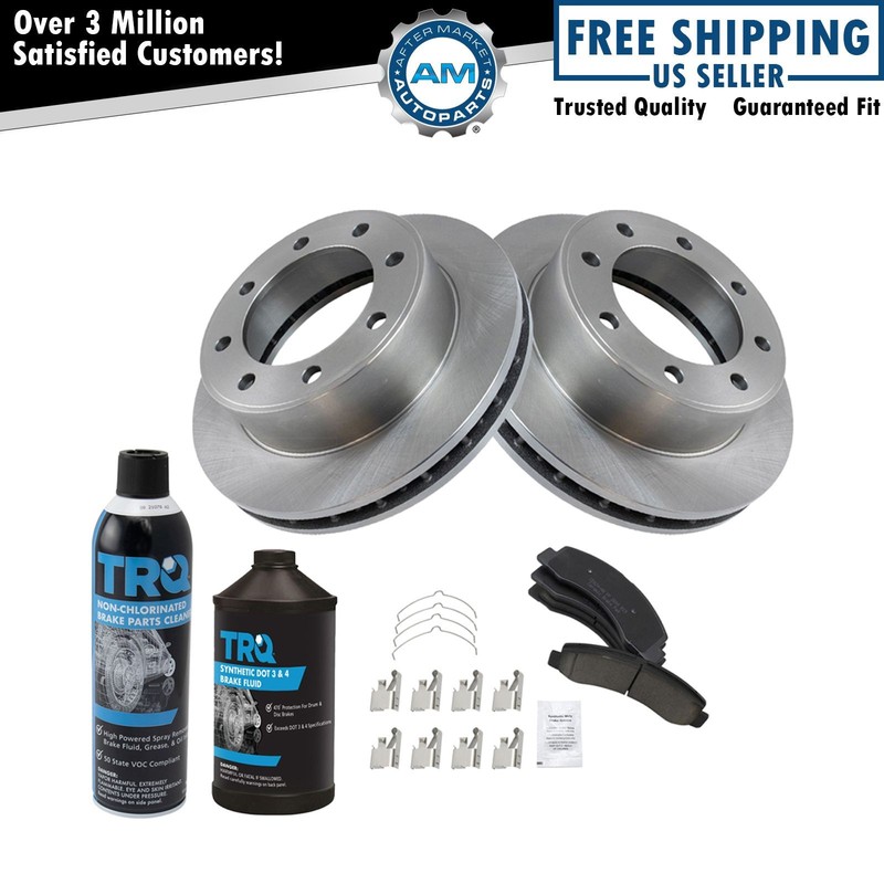 Ceramic Brake Pad & Rotor Kit Front Kit w/Chemicals