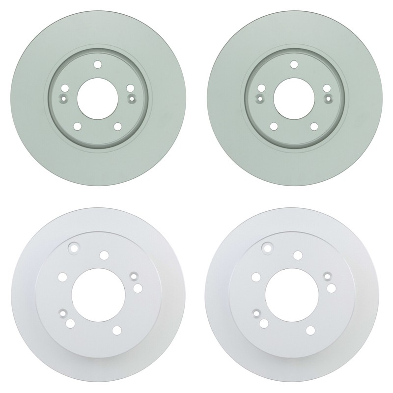 Bosch QuietCast Front Rear Rotors Disc Brake Pad Kit For Forte Forte Koup FWD