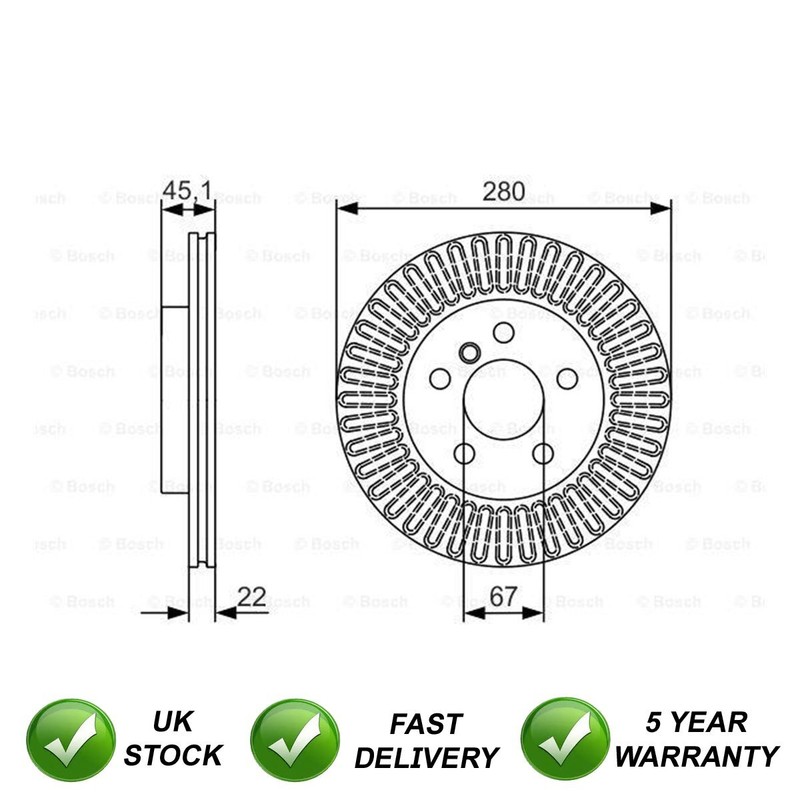 Brake Disc Front SJR Fits Mini Cooper 2014-2024 One 2014-2024 + Other Models