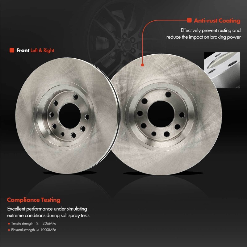 1x Front Disc Brake Rotors + Ceramic Brake Pads for SAAB 9-3 1999-2002 9-5 00-06 gallery