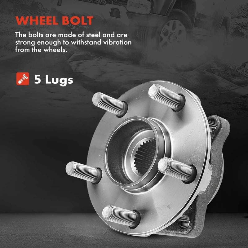 Front & Rear Disc Rotors & Ceramic Brake Pads + Hub Bearing for Subaru 2010-2013 gallery