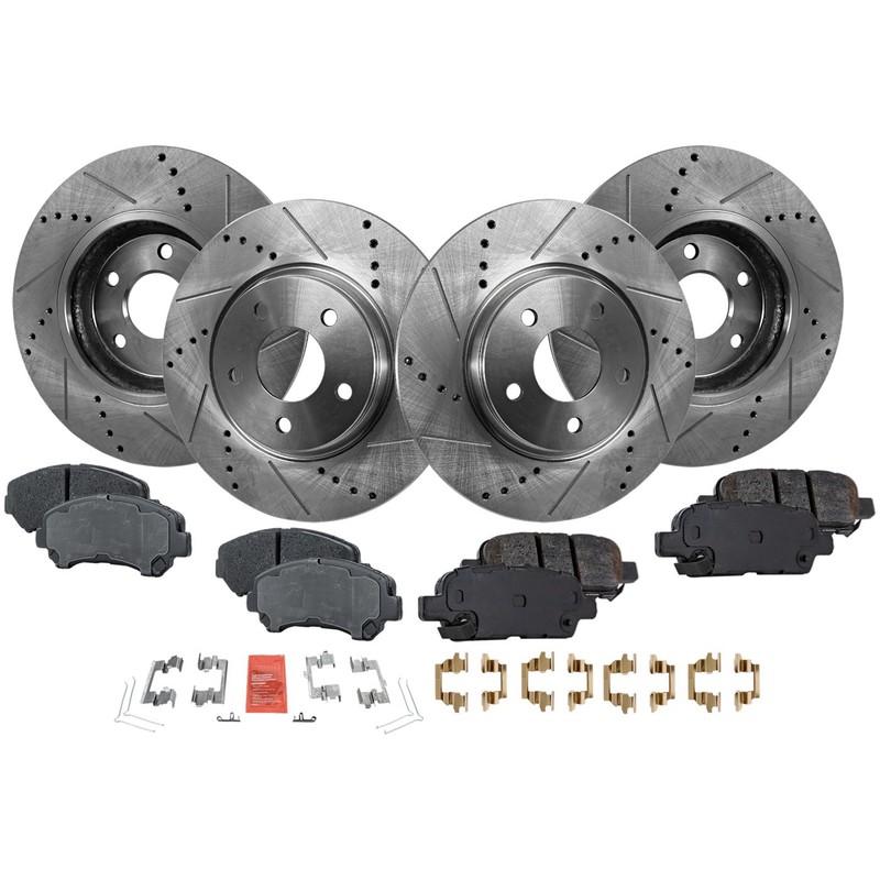 Front & Rear Brake Disc and Pad Kit For Nissan Maxima 2016 2017 2018
