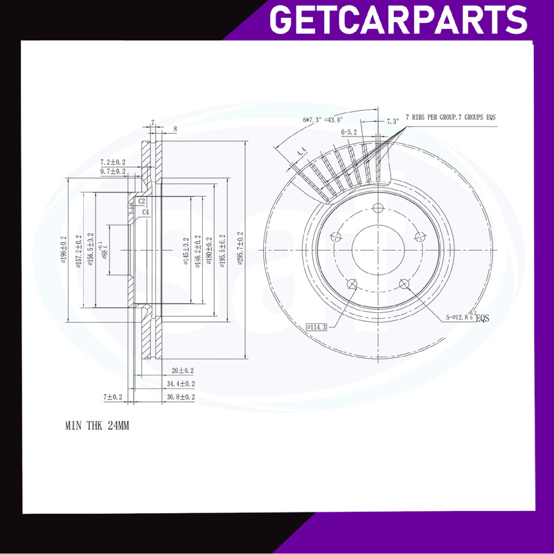 Pair Front Vented Brake Discs 296mm fits Nissan Juke F15 2010-2019 1.6 gallery