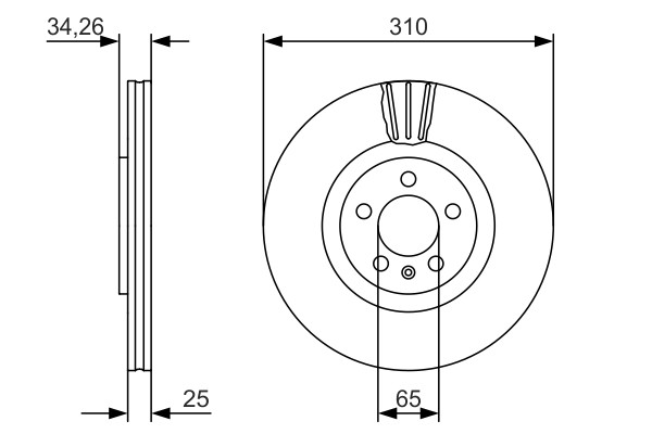 Bosch 0 986 479 642 Brake Disc for Audi, Seat, VW