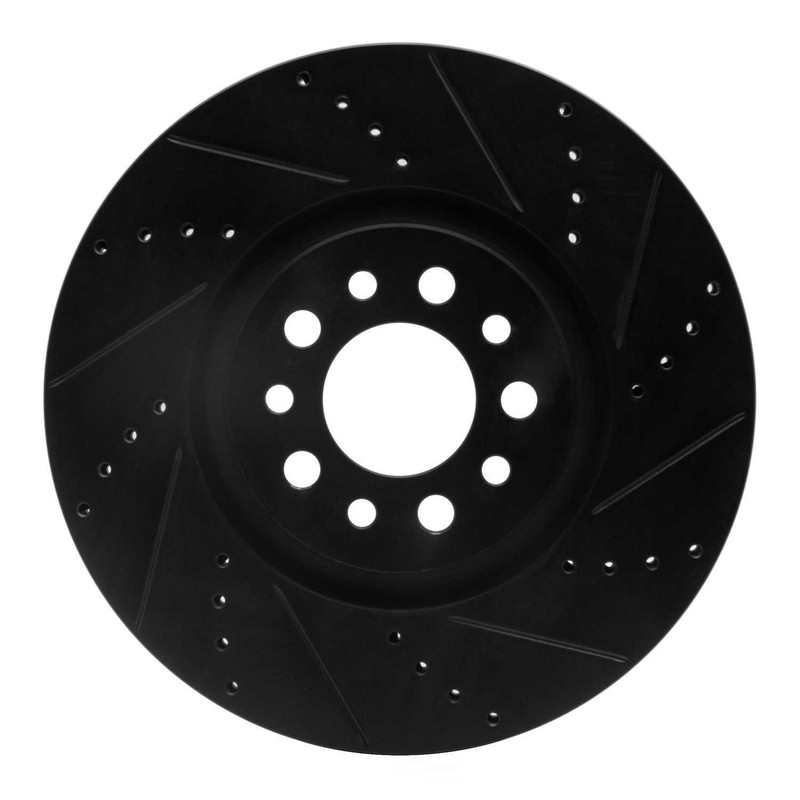 Disc Brake Rotor-Brake Rotor – Drilled And Slotted – Black DFC 633-42013R