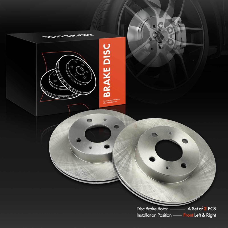 2Pcs Front Left & Right Disc Brake Rotors for Hyundai Accent 2000-2002 12151008 gallery