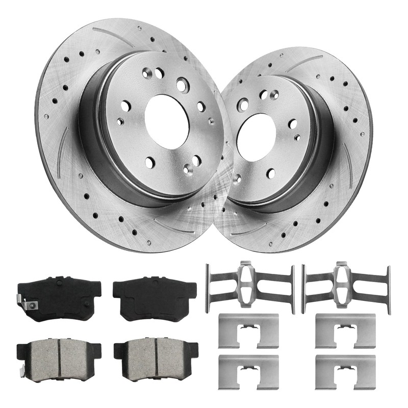 Front and Rear Disc Brake Rotors + Pads Kit for 2003 - 2011 Honda Element 2.4L gallery