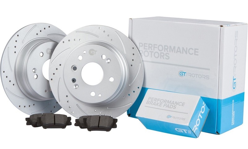 [Rear Kit] GEOMET Brake Rotors & Ceramic Brake Pads for Cadillac CTS 08 - 14 V6 gallery