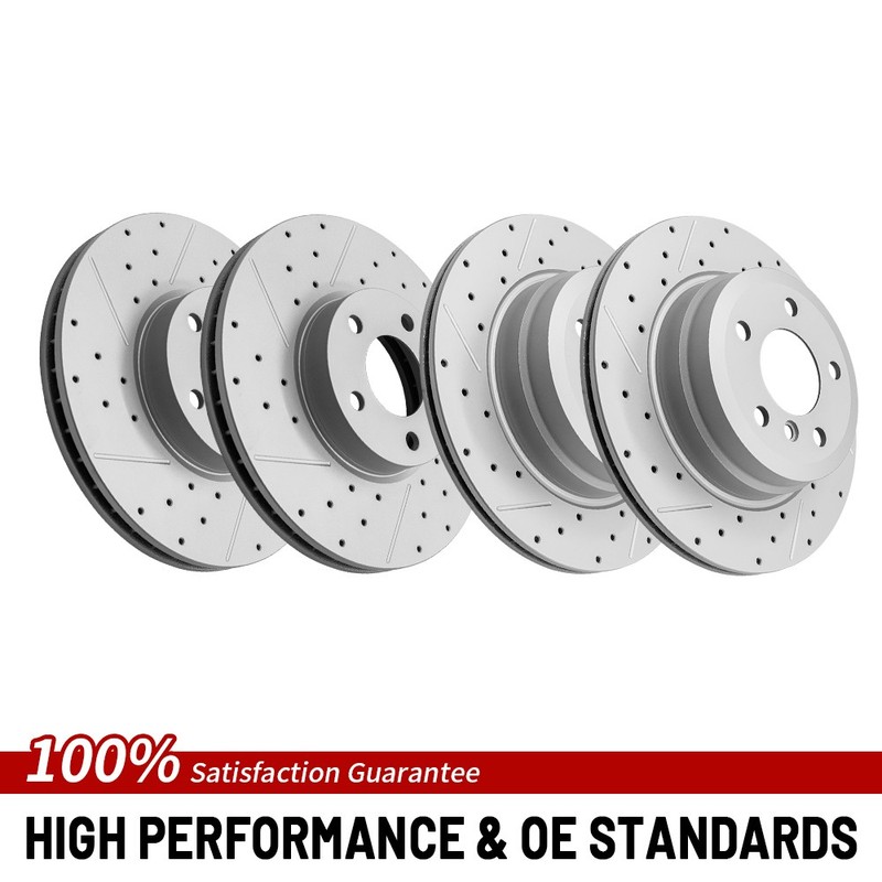 Front & Rear Drilled Brake Rotor For 2007 2008 2009-2018 BMW X5 2011-2019 BMW X6