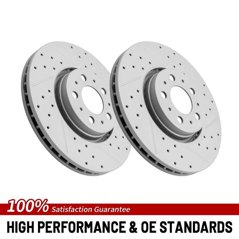 Front Drilled Disc Brake Rotor For 2003 2004 2005 2006 2007 2008-2013 Volvo XC90