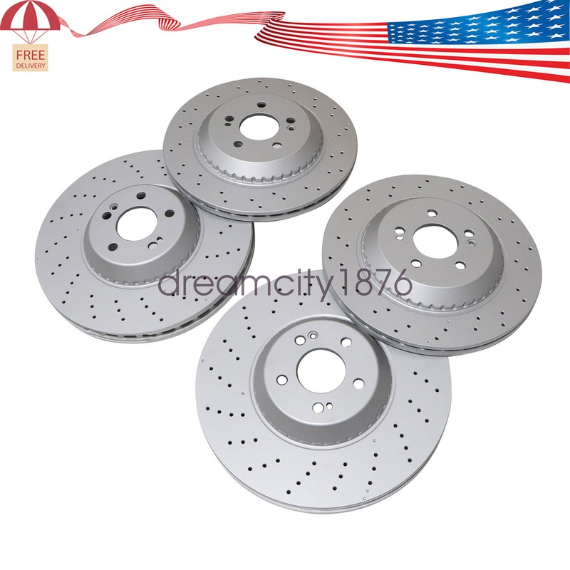 Fits For Mercedes-Benz S550 14-17 S560 18-19 Front & Rear Brake Disc Rotors