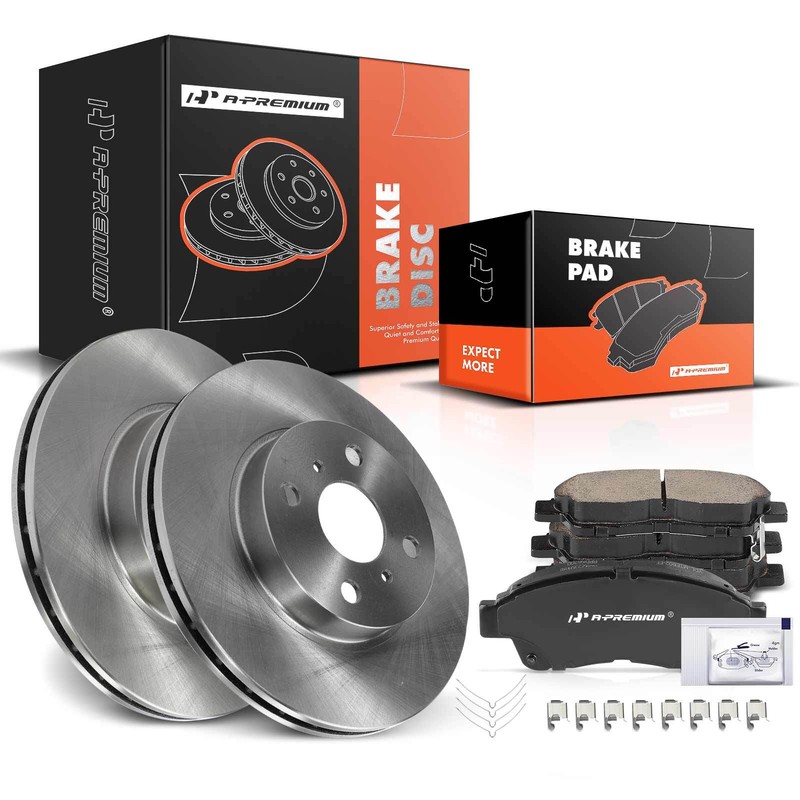 A-Premium Front Disc Brake Rotors & Ceramic Pads for Toyota Corolla 1993-1997