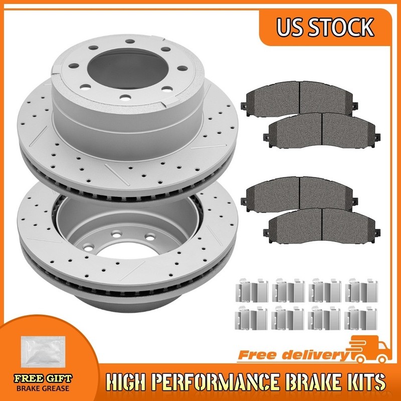 Rear Drilled Brake Rotor Pad For 2013-2020 2021 2022 Ford F-250/F-350 Super Duty