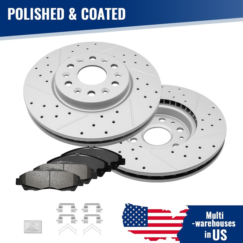 Front Disc Brake Rotor +Pads for Buick Enclave Chevy Blazer Traverse GMC Acadia