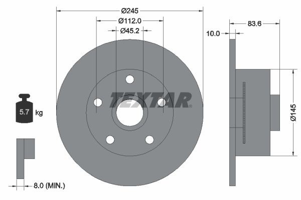 2 x brake disc Textar 92154303 for Audi A4 Avant A4 gallery