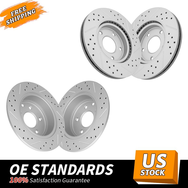 280mm Front & 291mm Rear Drilled Disc Brake Rotors for 2013 – 2016 Nissan Sentra