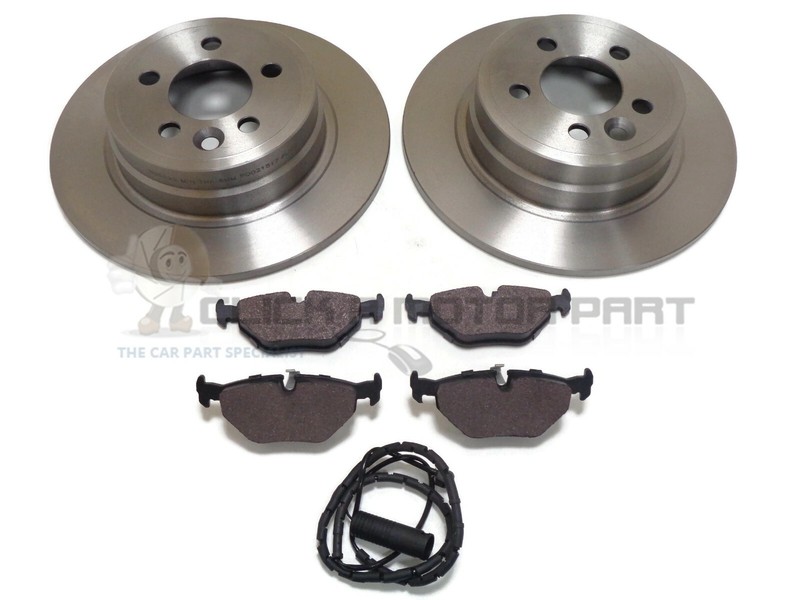 ROVER 75 ALL MODELS REAR 2 BRAKE DISCS AND PADS & WARNING WEAR SENSOR NEW SET