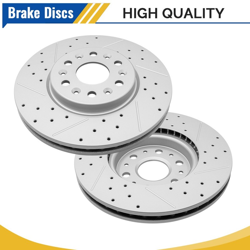 Front Drilled Brake Rotors For 2017-25 Acadia Traverse Equinox EV Blazer Enclave