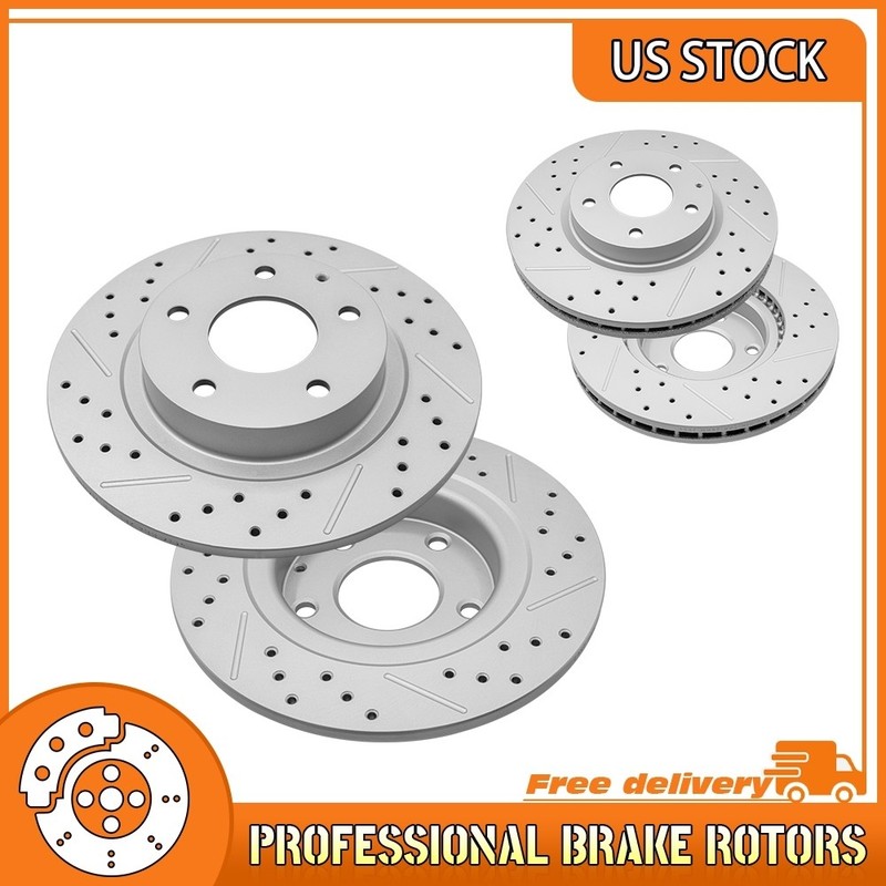 11.69″Front 10.94″Rear Drilled Brake Rotors For 2014 2015 2016 2017 2018 Mazda 6