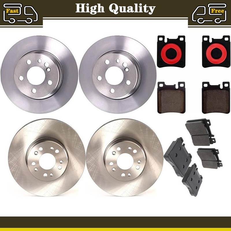 Brake Pads Rotors Set Front Rear Fits Mercedes-Benz 300SD 3.4L