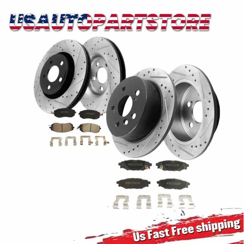 293mm Front Rear Slotted Drilled Rotor Brake Pad For Subaru Crosstrek 2016 2017
