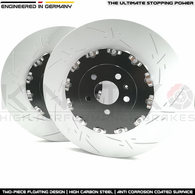 FOR AUDI S6 S7 S8 FRONT 2 PIECE FLOATING BRAKE DISCS CERAMIC PADS SENSORS 400mm gallery