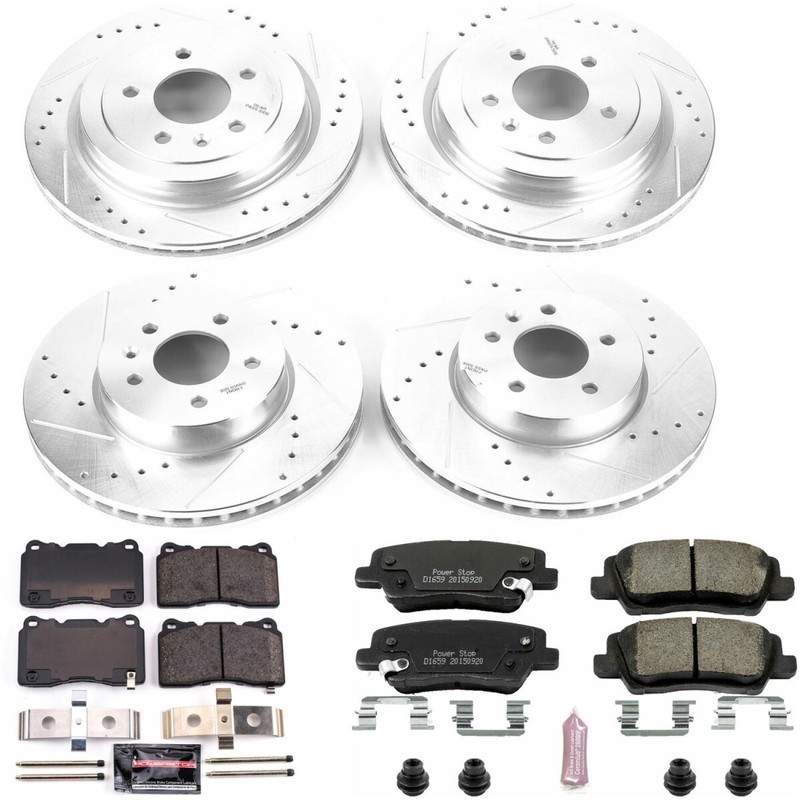 K6390 Powerstop 4-Wheel Set Brake Disc and Pad Kits Front & Rear for ATS 13-15