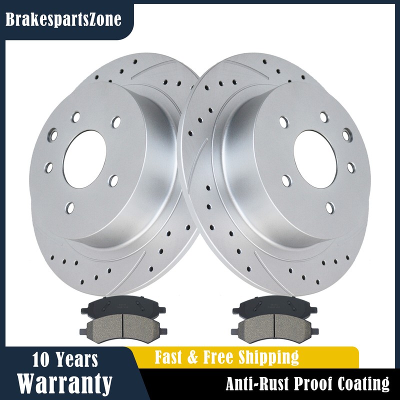 291mm Rear Brake Rotors Pads fit for Nissan Altima Juke Sentra Drilled Brakes